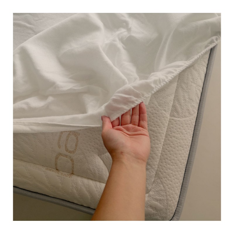Protège-matelas imperméable en molleton - blanc - 140x200 cm